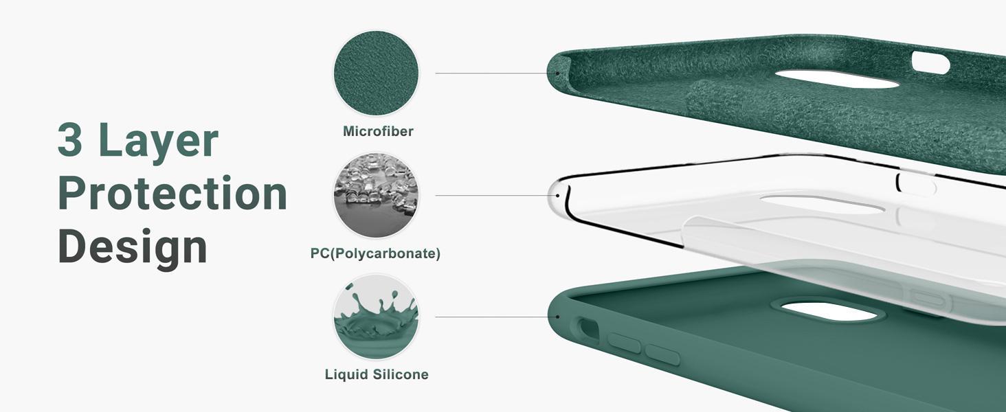 OTOFLY Compatible with iPhone Xs Max Case,Ultra Slim Fit iPhone Case Liquid Silicone Gel Cover with Full Body Protection Anti-Scratch Shockproof Case, [Upgraded Version] (Pine Green)