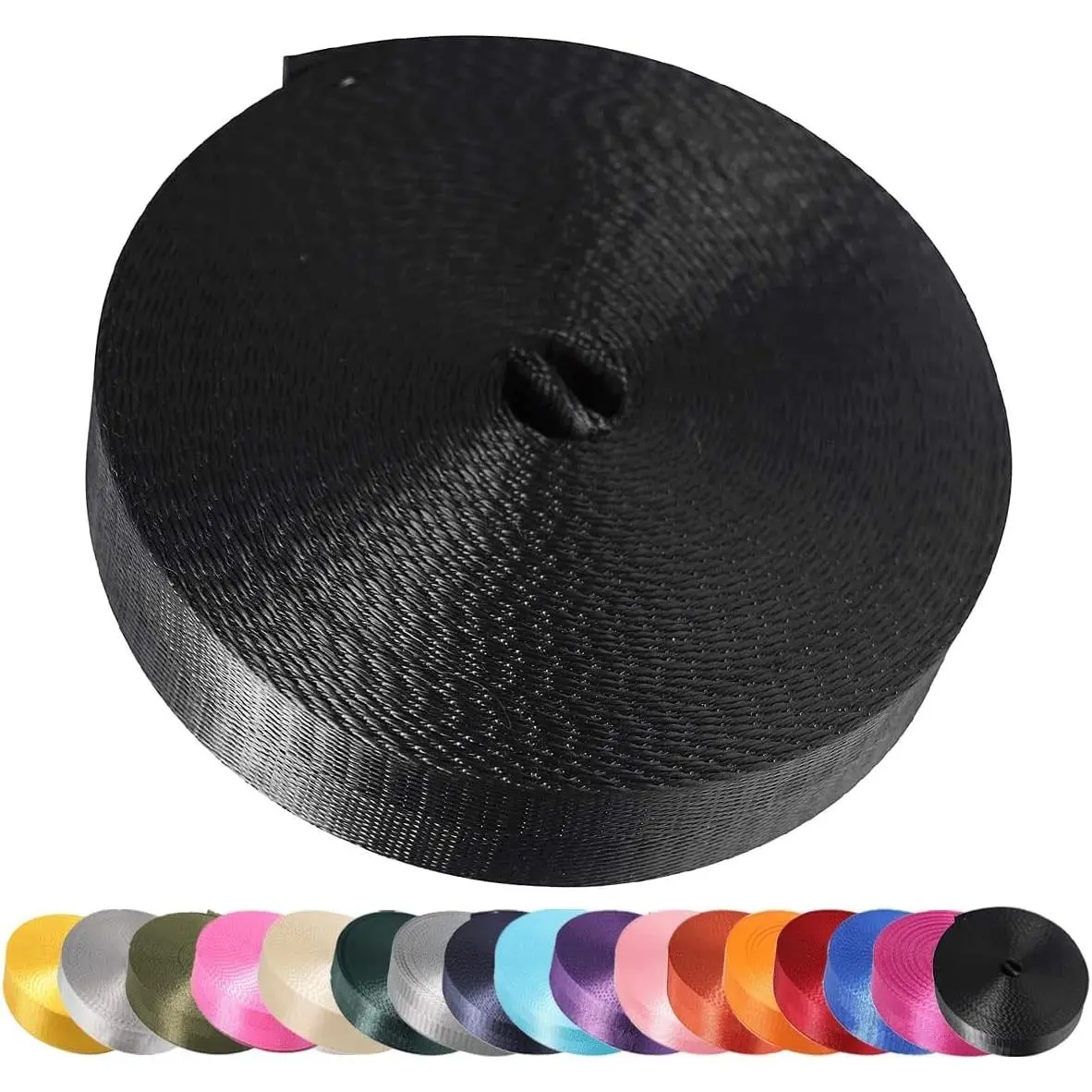 1 Inch Nylon Webbing Strap Heavy Duty 10/25 Yard Webbing Roll Durable Nylon Strapping for Indoor Outdoor Gear DIY Crafting Repairing 18 Vibrant Colors