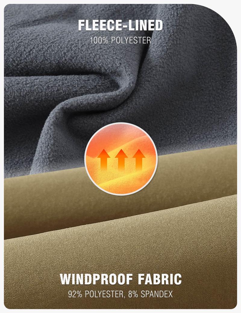 2 PACK Men's Snow Ski Hiking Pants Waterproof Winter Fleece Lined Pants Camping  Ice Fishing Pants with Belt High Rise Joggers High Waisted Joggers