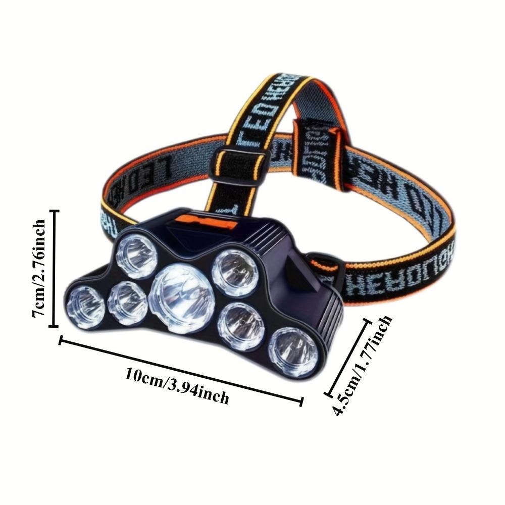 2PC Multifunctional 7LED Headlight 4 Modes Headlight Flashlight USB Rechargeable Headlight Rechargeable, Adjustable Headlight Fixture, Suitable for Camping, Outdoor Running, Hunting, Hiking, Camping