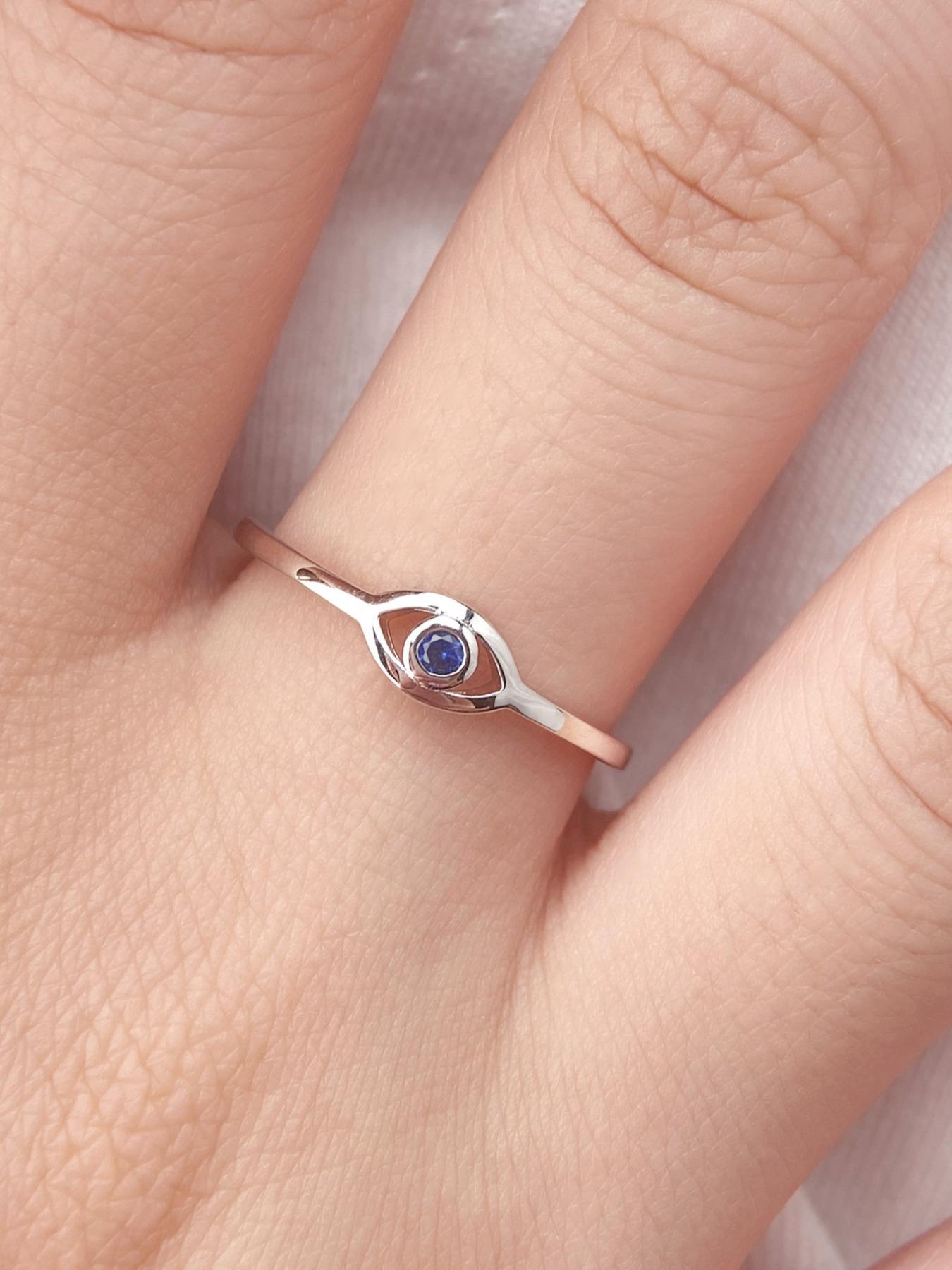 925 Sterling Silver Vintage Eye Design Ring, Fashion Artificial Zircon Decor Ring, Vintage Inspired Ring for Party, Daily Decor, Trendy All-match & Exquisite Jewelry for Gift, Vintage Rings