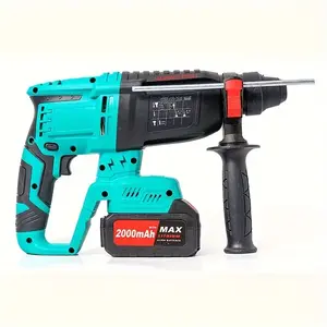 20V Brushless Cordless 3-in-1 Multifunctional Impact Drill-Rotary Hammer, Safety Clutch, Lightweight Construction Power Tool, Suitable for Concrete, Masonry, Metal, with Storage Case