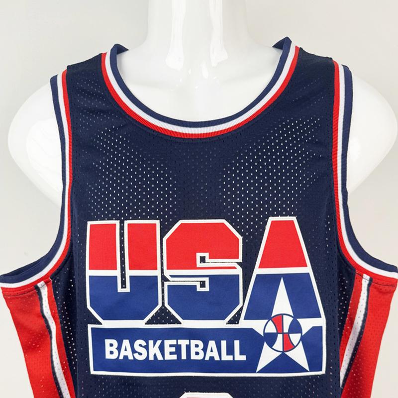 1992 USA #9 basketball jerseys for men basketball jersey Sewing embroidery Retro basketball uniform big size Mesh breathable Casual loose sportswear Outdoor sportswear White Blue S-2XL 90s Dream Team Cheap High Quality Accept mixed wholesale, Retro Embroi