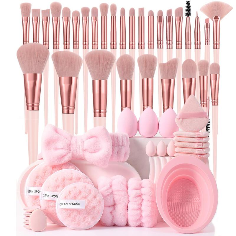 Makeup Tool Set, 55pcs/set Makeup Brush & Sponge & Powder Puff & Wristband & Headband & Cleaning Bowl &, Professional Makeup Tools for Women, Christmas Gift,Gifts For Women, Makeup Brush Kit