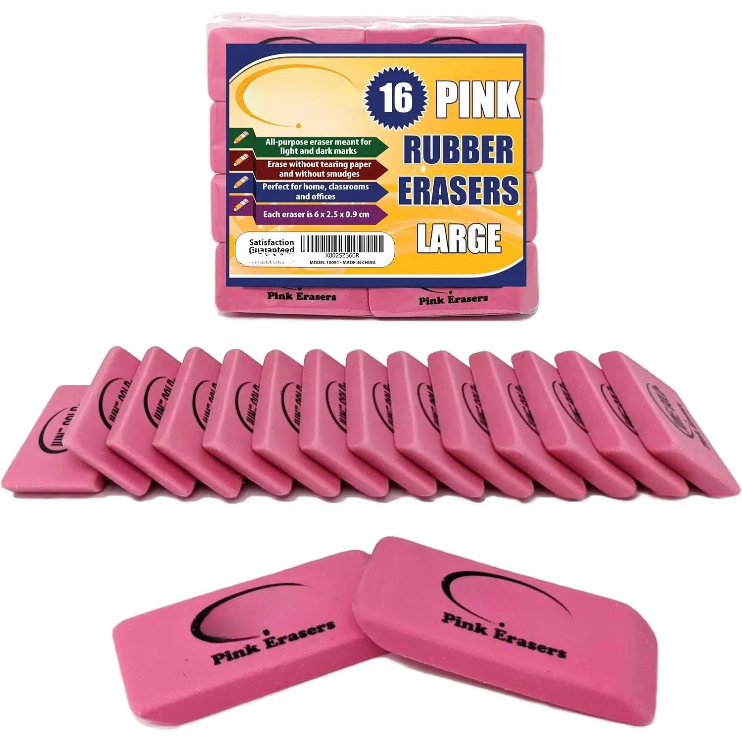 16  Rubber Erasers | This -purpose eraser is not too hard and not too soft and is  for homes & offices