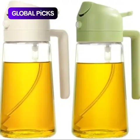 Clear Glass Oil Dispenser Bottle, Kitchen Seasoning Bottle for Soy Sauce & Vinegar, Cooking Oil Container, Glass Oil Pourer, Oil Bottles for Kitchen #GLOBAL PICKS