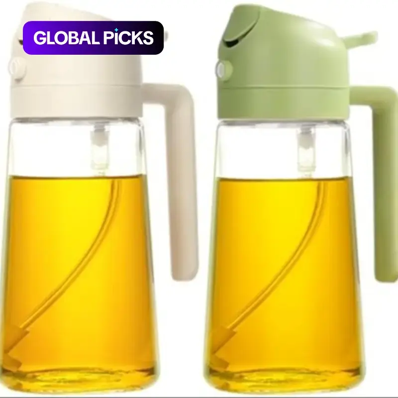 Clear Glass Oil Dispenser Bottle, Kitchen Seasoning Bottle for Soy Sauce & Vinegar, Cooking Oil Container, Glass Oil Pourer, Oil Bottles for Kitchen