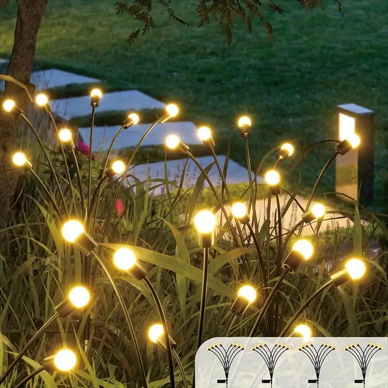 Solar Firefly Garden LED Lights, 16LED Solar Outdoor Swaying Lamp, Cozy Lighting, Warm White Waterproof Solar Lights Outdoor Garden Decorative LED Light for Yard Patio Pathway Landscape, LED Lights