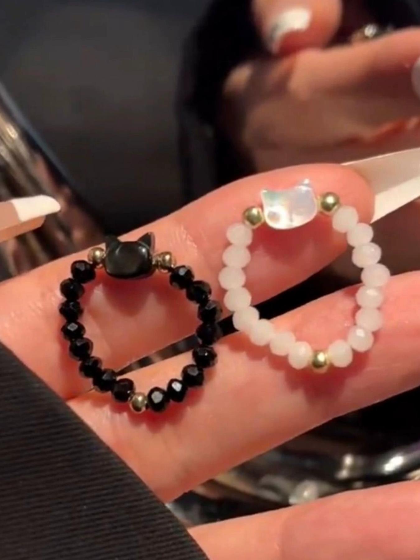 Cute Cat Design Ring, Fashion Rings, Dainty Stacking Rings, Fashion Stackable Ring for Women & Girls, Trendy All-match & Exquisite for Birthday Gift