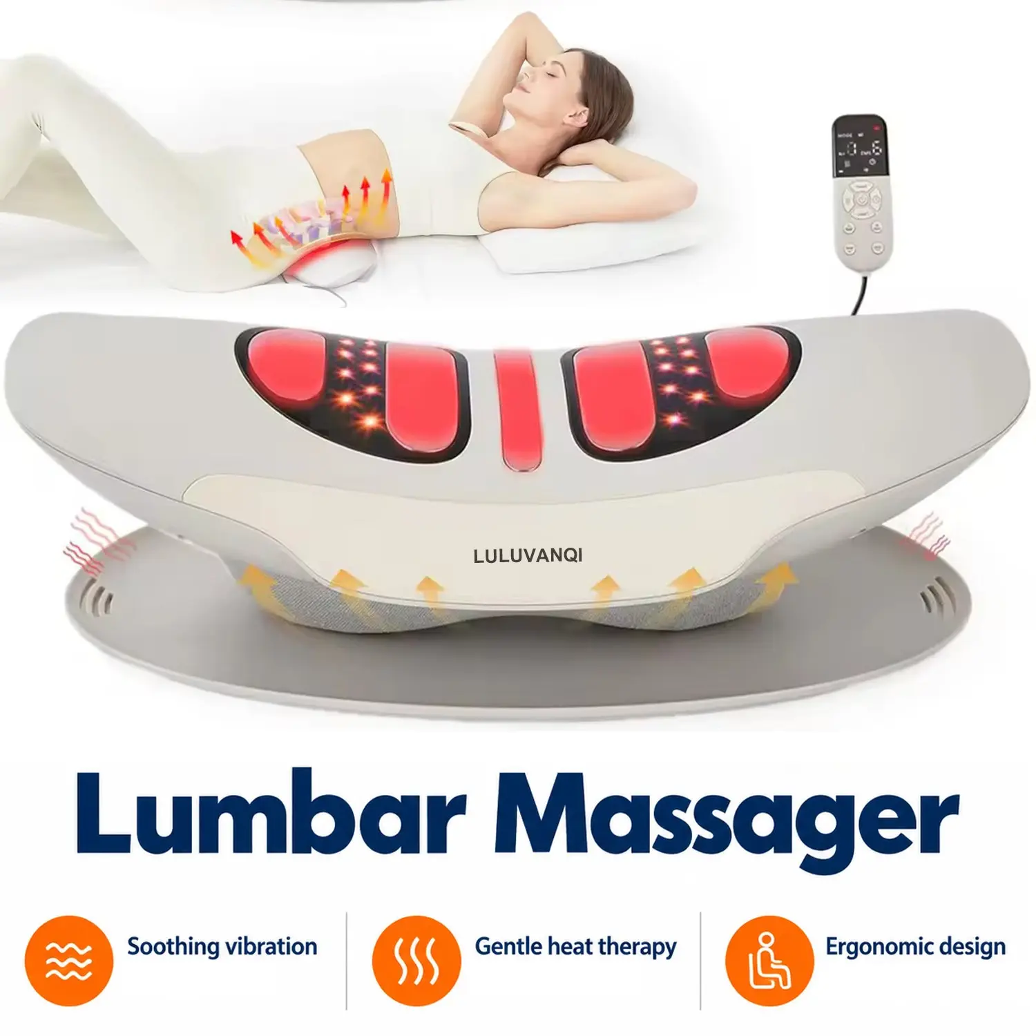 Electric Lumbar Traction Device, Smart Lower Back Massager With Heating Function, Helps Relieve Tight Waist Muscles and Achieve Intelligent Pressure Relief, Perfect for Daily Use at Home and Office