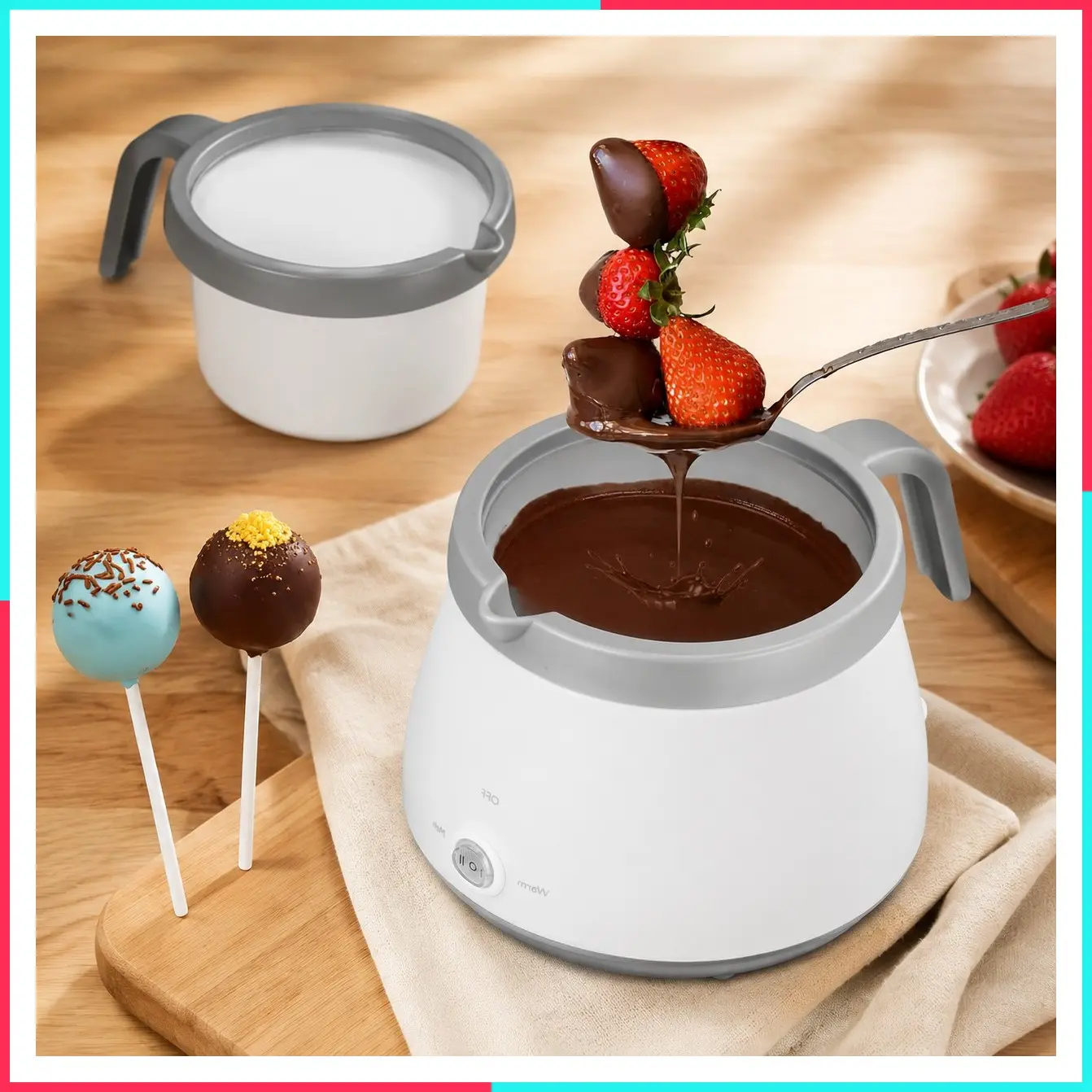 Party Desserts Candy and Chocolate Melting Pot, Mini Electric Fondue Pot, Melts Candy Chocolate in Minutes, Ideal for Cake Pops Cookies Cakes, 1 Cup, Single Pot, Gray