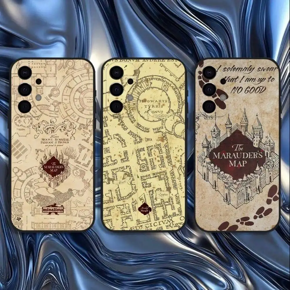 Map Marauder Map Train Ticket Art Phone Case for Samsung S26,S25,S24,S21,S22,S23,Ultra,Plus,Fe,5G For iphone 17 16 15 14 13 12 11 17Air Plus Pro Promax Black Cover