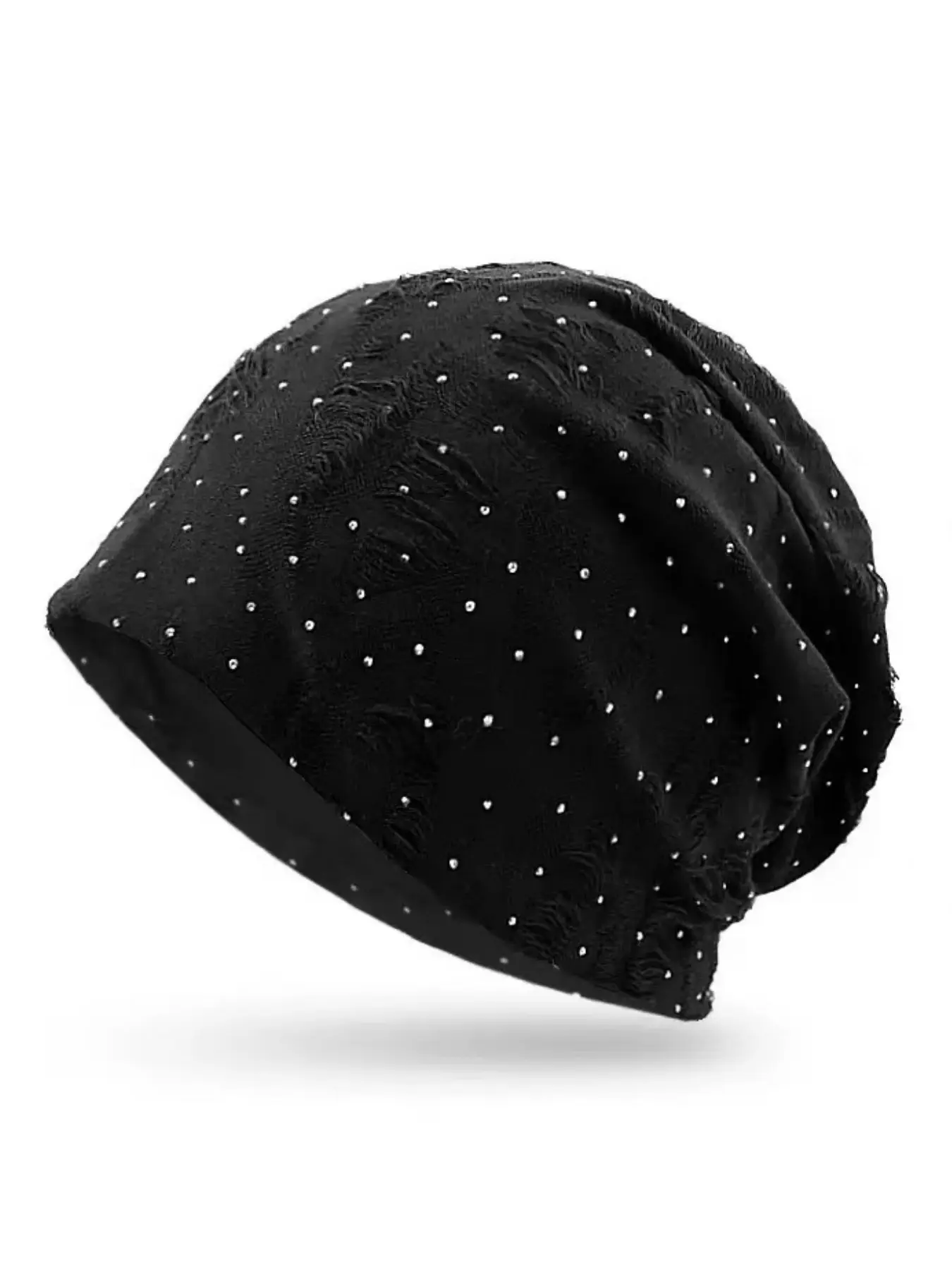 1pc Double-Layer Ripped Vintage Distressed Beanie, Stylish Slouchy Hat, Oversized Versatile Head Wrap, Ear Protection Knit Beanie, Unisex, Suitable For All Seasons