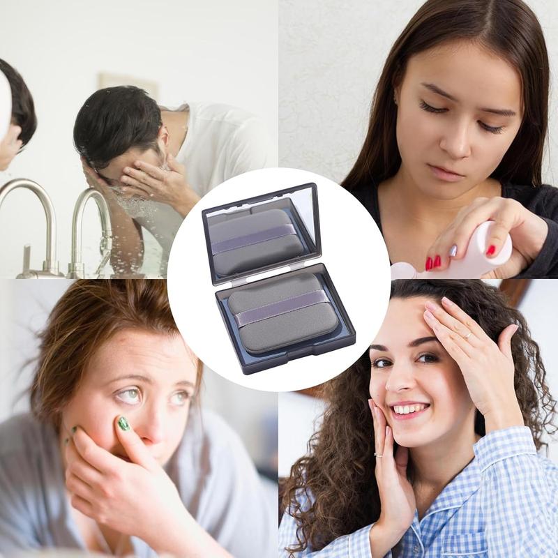 Portable Oil Absorbing Face Paper with Mirror & Puff, 500pcs/set 2 IN 1 Blotting Sheet with Mirror Puff Makeup Blotting Paper for Oily Skin, Oil Control Face Paper Facial Makeup Tool