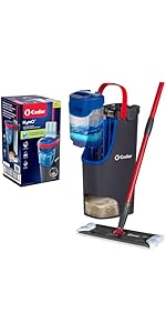 O-Cedar RinseClean Spin Mop & Bucket System + 2 Extra Mop Heads| Clean with Clean Water | Removes 99% of Bacteria