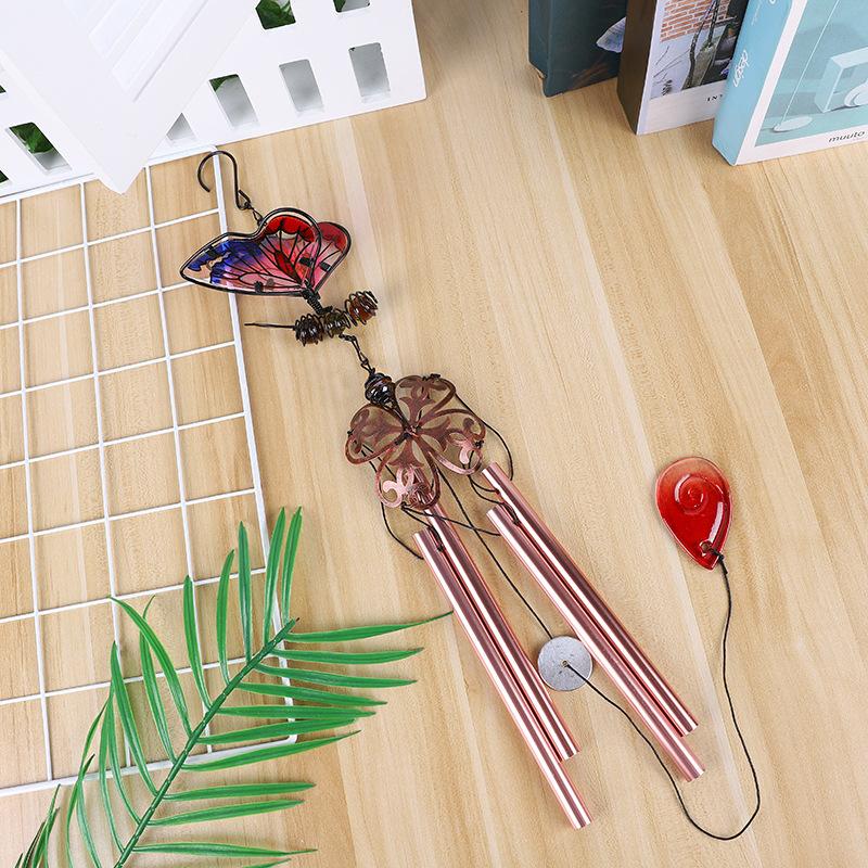 Butterfly Wind Chime — Creative Metal & Glass Painted Iron Art Hanging Ornament