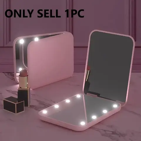 Portable LED Light Makeup Mirror, Makeup Mirror with Lights, 1 Box 1X/3X Magnification LED Pocket Mirror for Women & Girls, Travel Makeup Mirror, Lighted Makeup Mirror, Illuminated Mirror, Lighted Magnifying Mirror