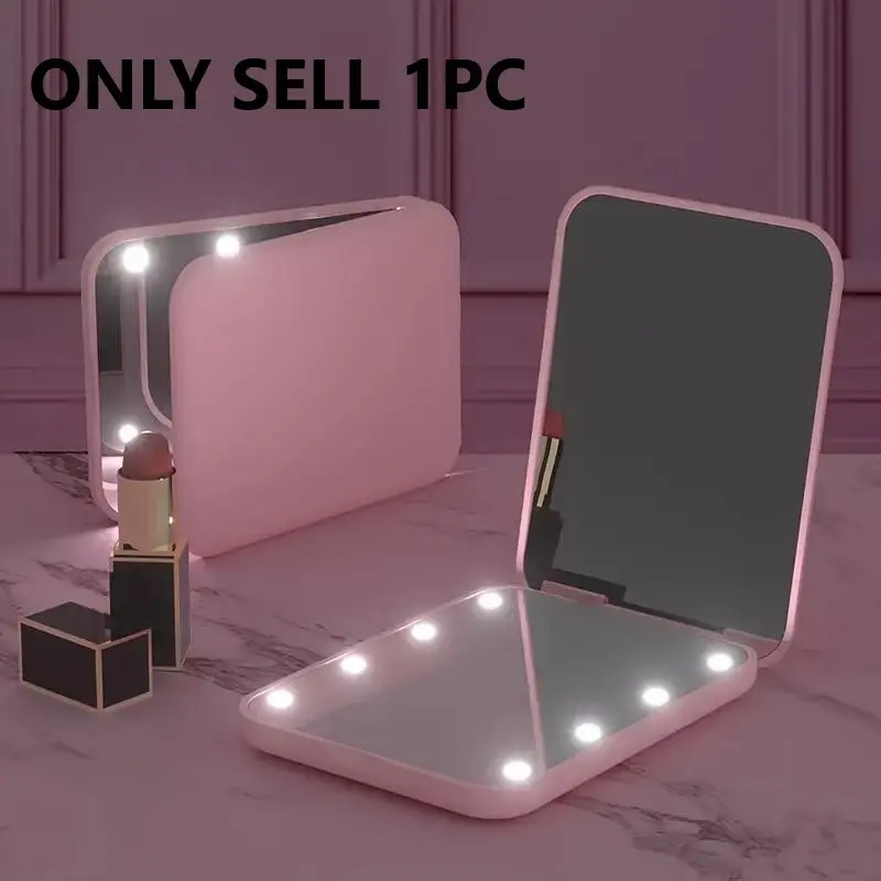 Portable LED Light Makeup Mirror, Makeup Mirror with Lights, 1 Box 1X/3X Magnification LED Pocket Mirror for Women & Girls, Travel Makeup Mirror, Lighted Makeup Mirror, Illuminated Mirror, Lighted Magnifying Mirror