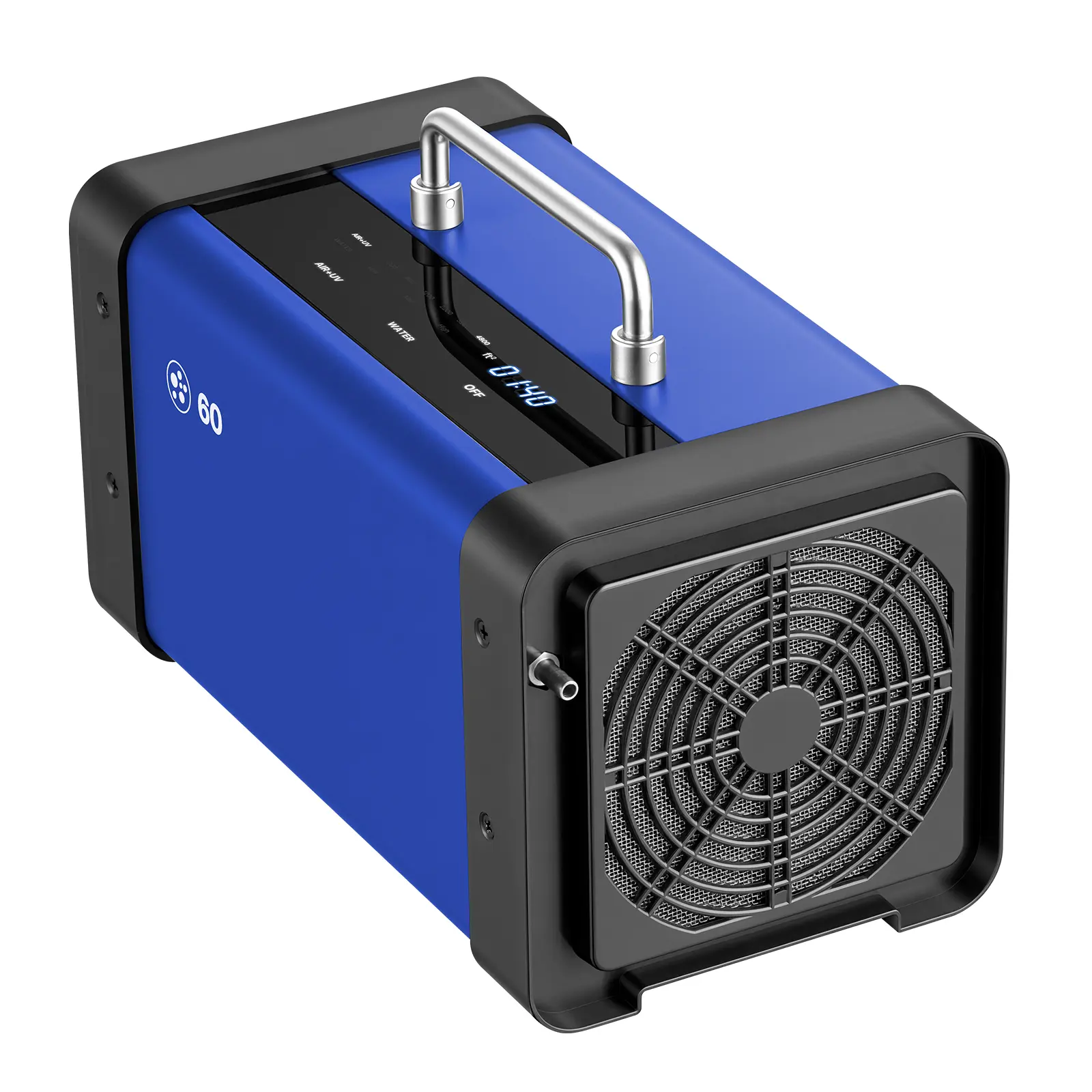 Ozone Generator, 60000mg/h Commercial Ozone Machine, with 15s Delayed Start & Dual-Hose Water Mode & LCD Touchscreen, Industrial Deodorizer for Car, Smoke, Home Odors, Up to 4800 sq.ft