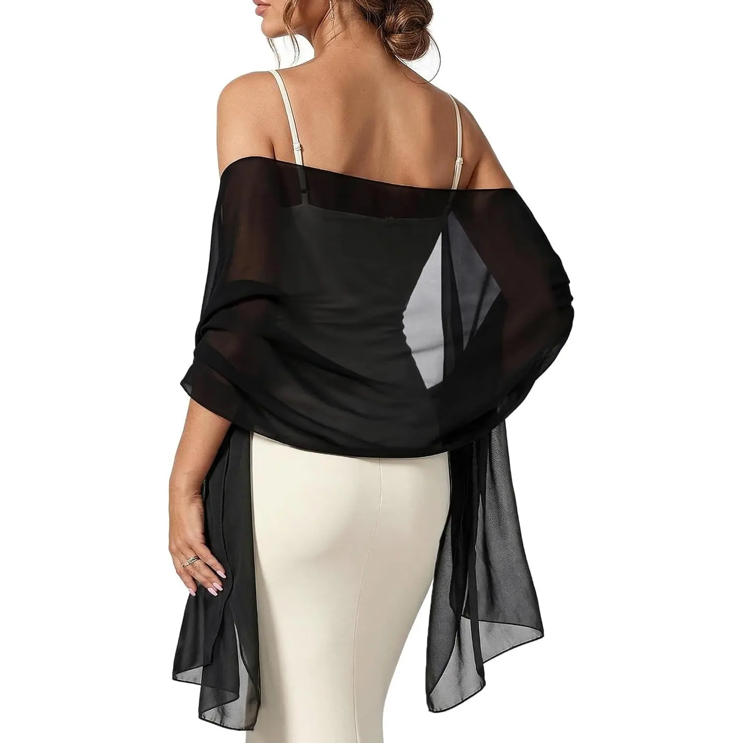 Chiffon Shawl Wrap for Women Soft Evening Dress Scarf Formal Wedding Bridal Cover Up(Gift)