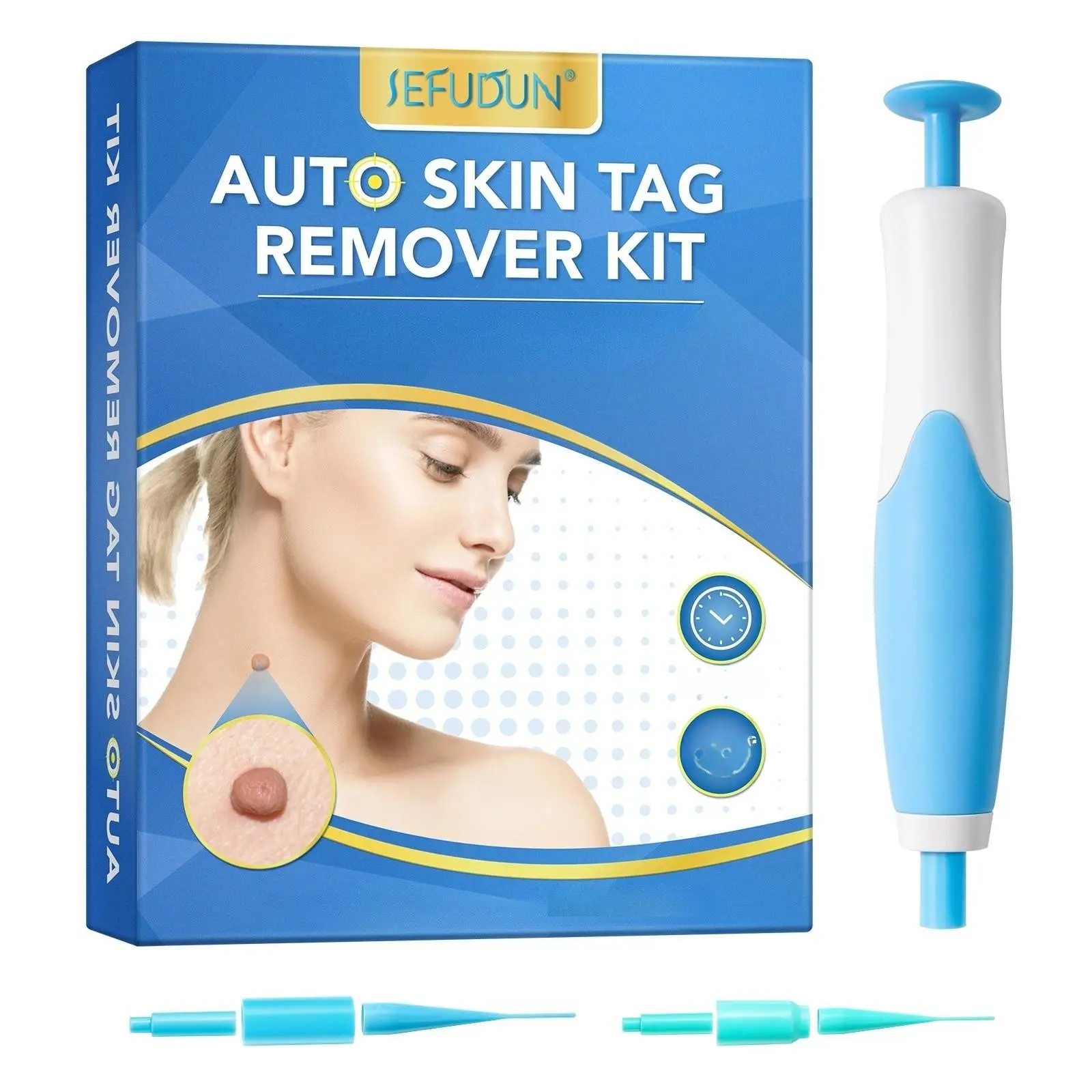 Sevadun 2-In-1 Automatic Skin Tag Removal Kit, Suitable for All Body Parts (4-8mm), Ideal Gift, Pet Material, No Ca Prop 65