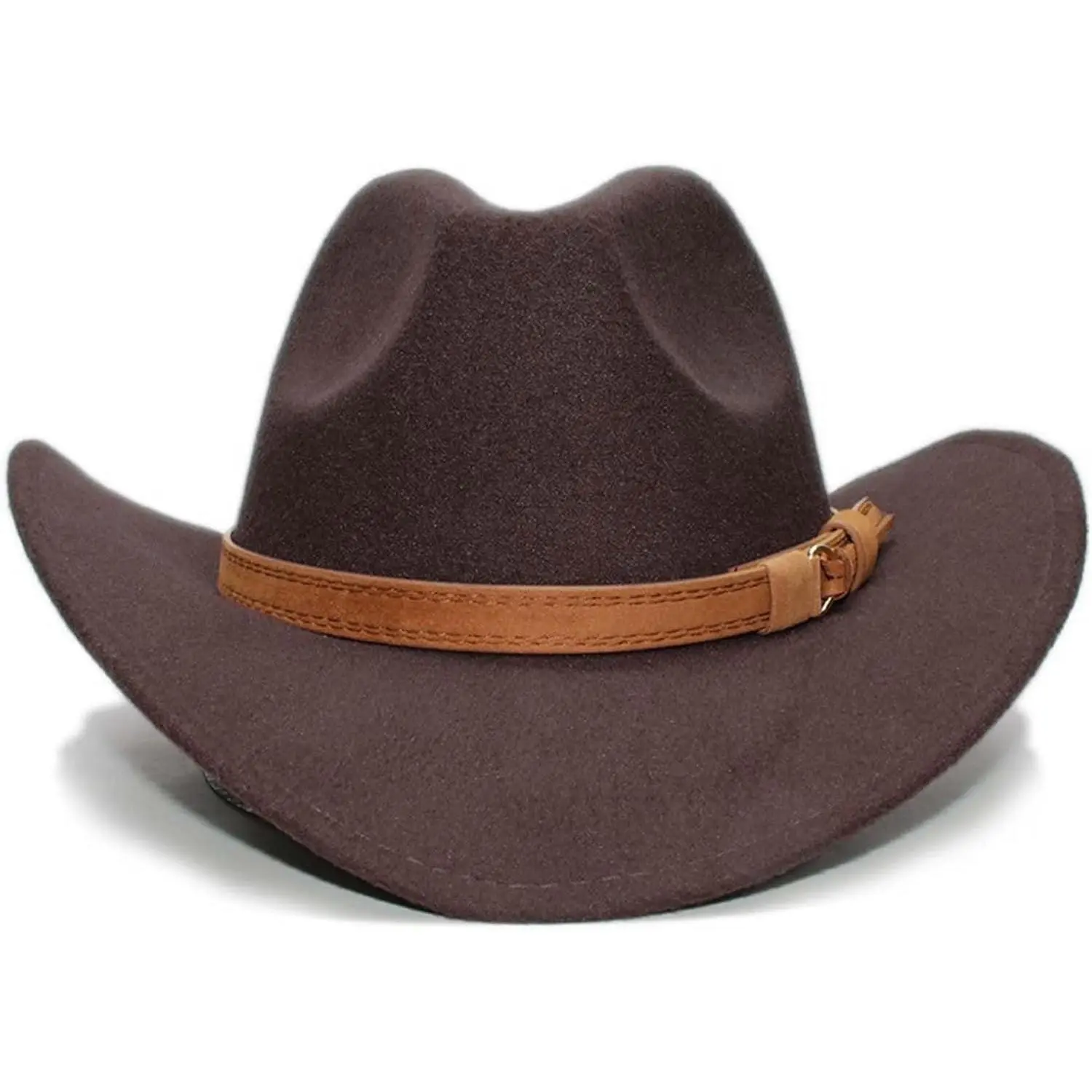 Toddler Baby Cowboy Hat, Boys Girls Cowgirl Hat with Leather Hatband, Wide Brim Infant Kids Western Cowboy Hat