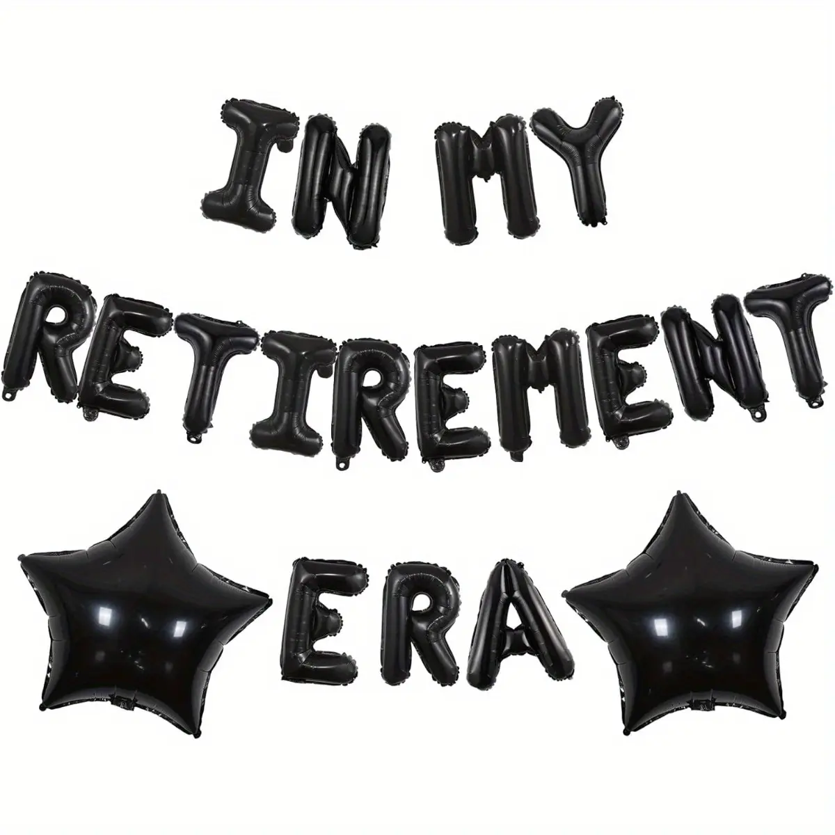 1Set In My Retirement Era Banner Decor Black In My Retirement Era Balloon Banner Decor with Star Foil Balloons for Im In My Retirement Era Retirement Party for Women Men Office Farewell Party