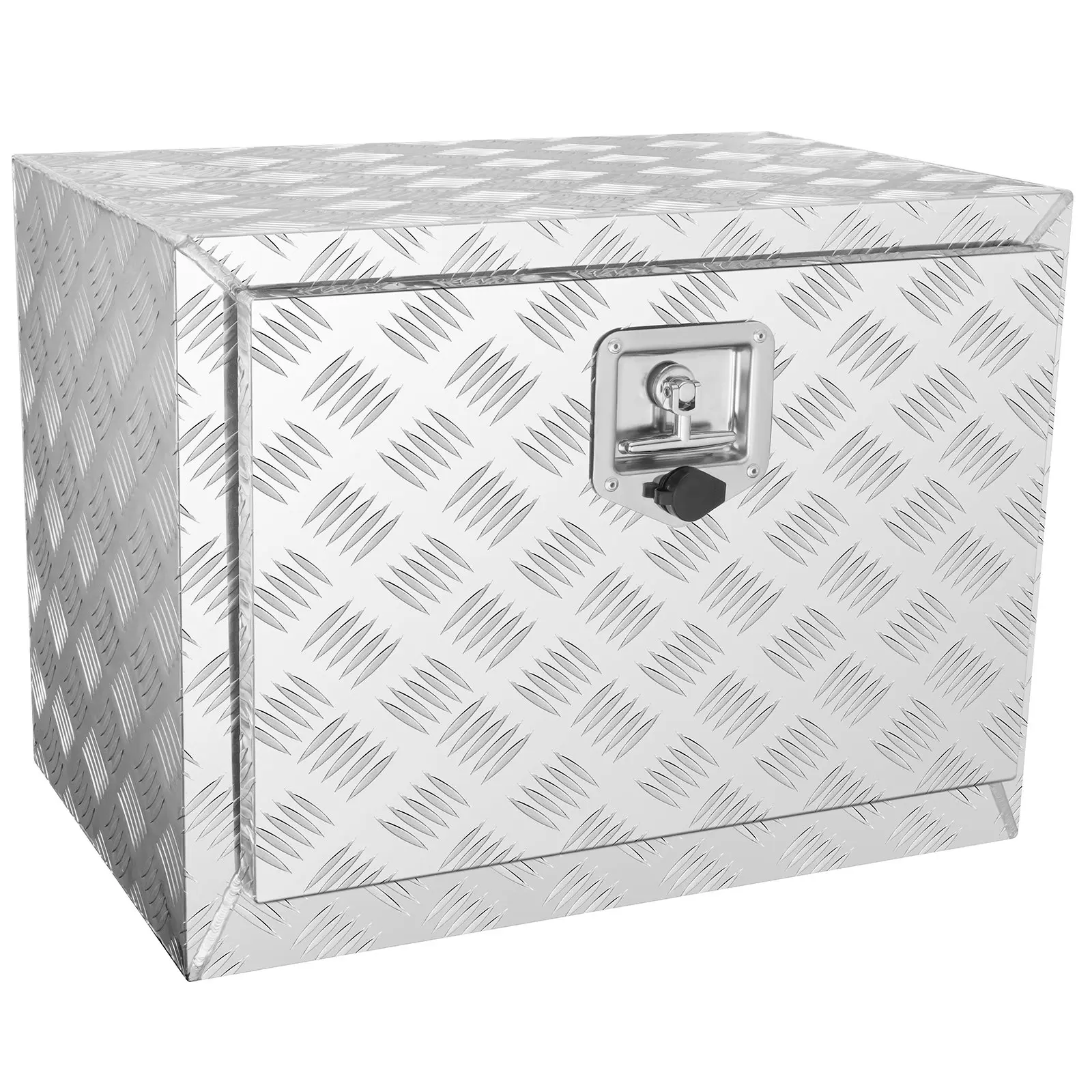 VEVOR Underbody Truck Box, 24" x 14"×16" Pickup Storage Box, Heavy Duty Aluminum Diamond Plate Tool Box with Lock and Keys, Waterproof Trailer Storage Box with T-Handle Latch for Truck, Van, Trailer