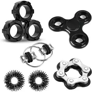Fidget Toys Adults Pack Metal Fidgets for Classroom Cool Gadget Desk Toys for Teens Figette Spinner Figits Ring ADHD Autism Must Have for Teen Boy Stress Anxiety Relief Toy Christmas Stocking Stuffersfidget toys