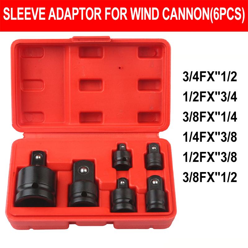 6 Piece Impact Socket Adapter Set, Standard SAE, 1/4, 3/8, 1/2" Cr-V Steel Impact Driver & Wrench Conversion Kit Socket Reducer, Locking Socket Adapter Set