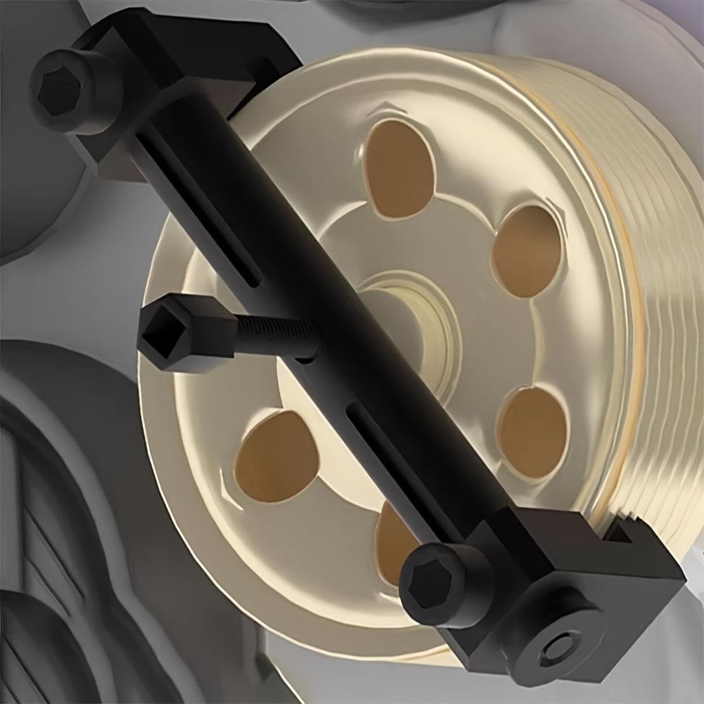 ‌ Adjustable Crankshaft & Power Steering Pump Pulley Removal Tool - 2025 Upgraded Design with Adjustable Arms Engine Parts Ratchet Combination Wrenches