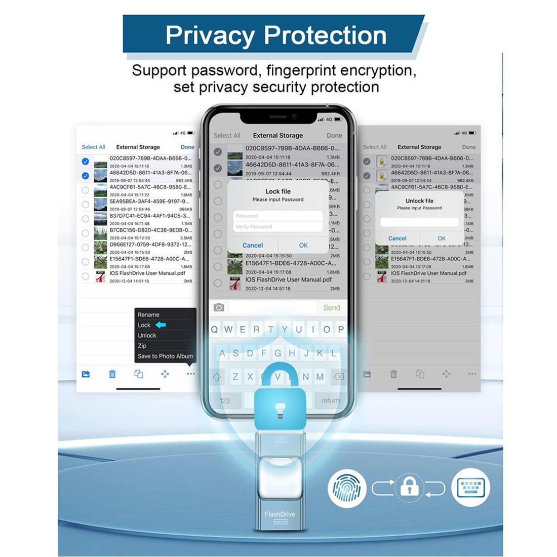 3 in 1 USB Flash Drive, 1 Count High Speed USB 3.0 Memory Storage, OTG Thumb Drive for Smart Phones, PC and More Devices, Portable Flash Drives