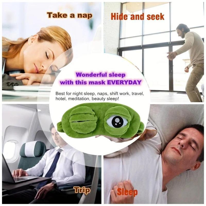 3D Frog Sleep Mask, Soft Cartoon Eyeshade for Men and Women, Portable Blindfold for Travel, Napping, and Winter Home Relaxation SpringStatements 3D Frog Sleep Mask, Soft Cartoon Eyeshade for Men and Women, Portable Blindfold for Travel, Napping, and Winter Home Relaxation SpringStatements