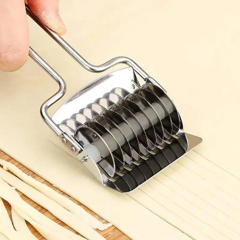 Pasta Maker Stainless Steel Noodle Lattice Roller Pastry Wheel Cutter Spaghetti Maker for Kitchen Cooking Tools
