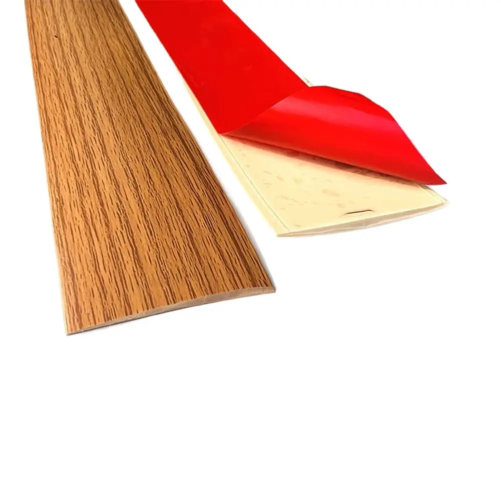 Self Adhesive Flat Floor Transition Strip, PVC Laminate Floor Strip Carpet Transition Strip Floor Threshold Divider Strips, Flooring Edge Trim (5CM/6.56FT, Yellow Oak, 1)