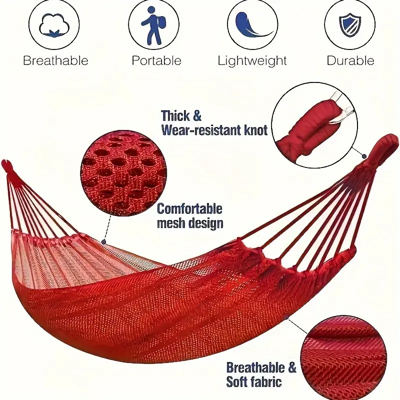 Lightweight And Durable Double-Layer Hammock - 74X51 Inches, Perfect for Outdoor Camping And Hiking, Easy Care - for Adults - Relaxing And Comfortable - Ideal Gift for Adventurers