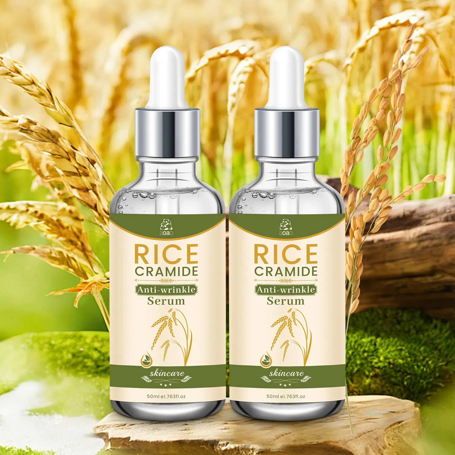 2pc Ceramide Serum, Hydrating, Moisturizing and Brightening Face Care, Reduces Fine Lines and Wrinkles, Long-Lasting Moisture, 50ML Each