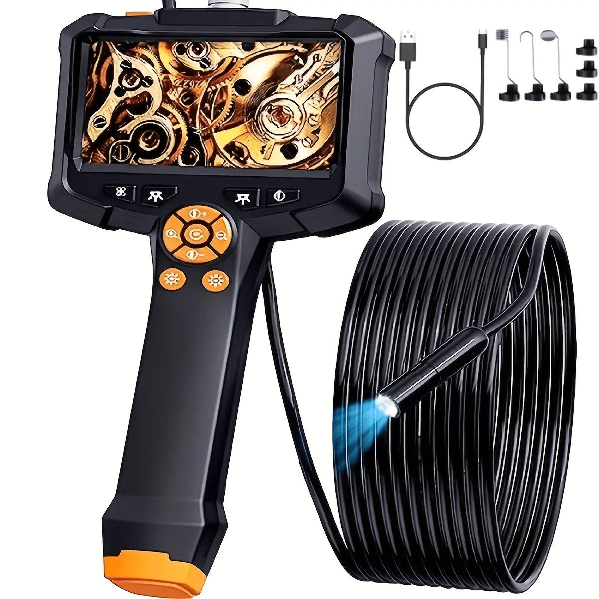 Endoscope Camera with Light, 1080P HD Borescope with 8 Adjustable Lights, IP67 16.5FT Snake Camera, Ideal for Inspecting Walls, Vents, Automotive Engines, Pipes - Tool for Men