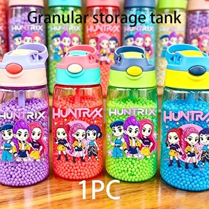 1pc Airtight Cartoon Storage Jar Canister, Portable Plastic Container, Ideal for Small Items, Durable Design, Space-Saving Solution