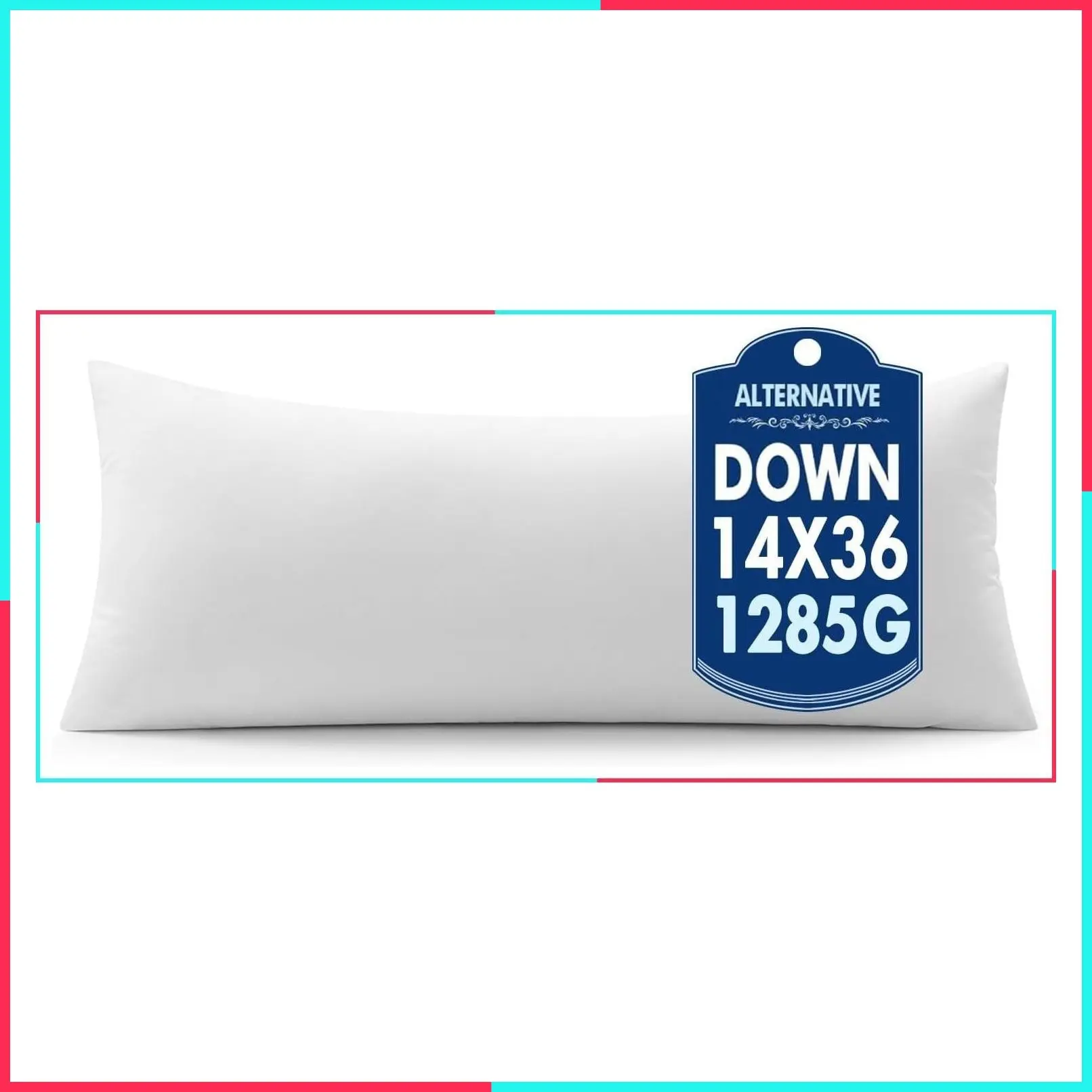 Ultra Soft 14x36 Inch Down Alternative Lumbar Pillow Insert - Fluffy Decorative Throw Pillow for Sofa Couch Bed