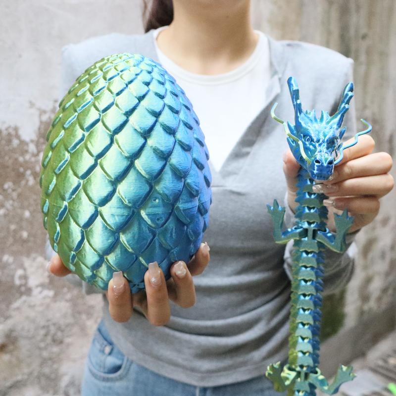 3D Printed Dragon & Egg Set, Creative Dragon Egg, Home Decor Ornament, Birthday Gift, Home Decor Supplies for Living Room Bedroom,Boys & Men gifts
