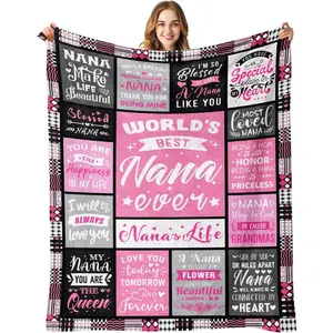 Mother'S Day Birthday Gifts For Nana From Granddaughter - World'S Best For Nana Ever Gifts On Christmas Birthday From Grandkids - Gift For Grandma From Grandchildren - For Nanas Life Blanket