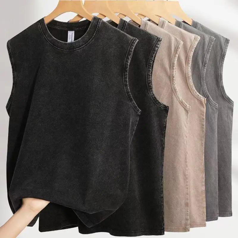 Solid 2-Pack Summer New cotton Men'sand women's Washed Cotton Tank Tops Muscle Gym Sleeveless Workout T Shirts Running Beach Loose Tees Solid 2-Pack Summer New cotton Men'sand women's Washed Cotton Tank Tops Muscle Gym Sleeveless Workout T Shirts Running Beach Loose Tees