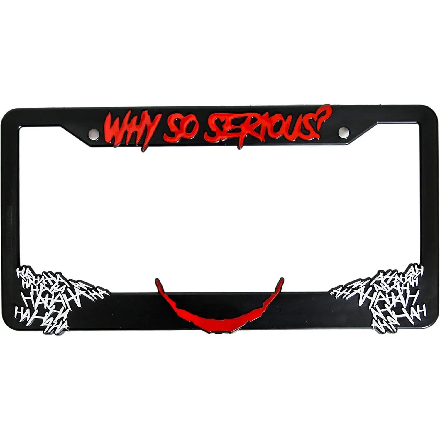 Why So Serious? for Joker 3D Raised License Plate | 1 Pack Car License Plate Cover | Universal US Black License Plate Holder | Auto Accessories (Car, Truck and SUV) (Red and White),summervibes