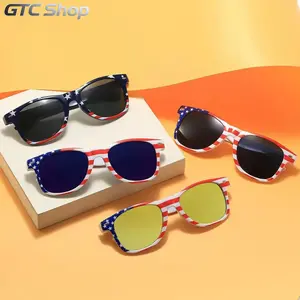 Patriotic Aviator American Flag Sunglasses, 4th of July Accessories, Party Favors for Adults, USA Stars & Stripes Eyewear, Independence Day Decor Supplies summerwins