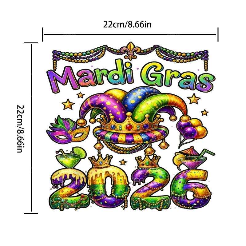 4 Pack 2026 Carnival Madagascar April Fools' Day Beads Parade Chest Logo Iron On Patches for Clothes Bags New Style Decor Iron-on Adhesive DTF Transfer Ready to Use
