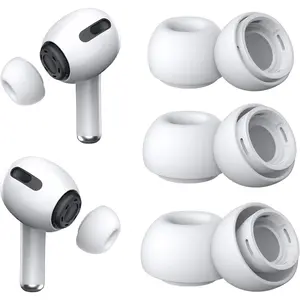 3 Pairs Replacement Silicone Ear Tips for Airpods Pro and 2nd Generation, with Noise Reduction Hole, Portable Storage Box, Fit in Charging Case (S/M/L)