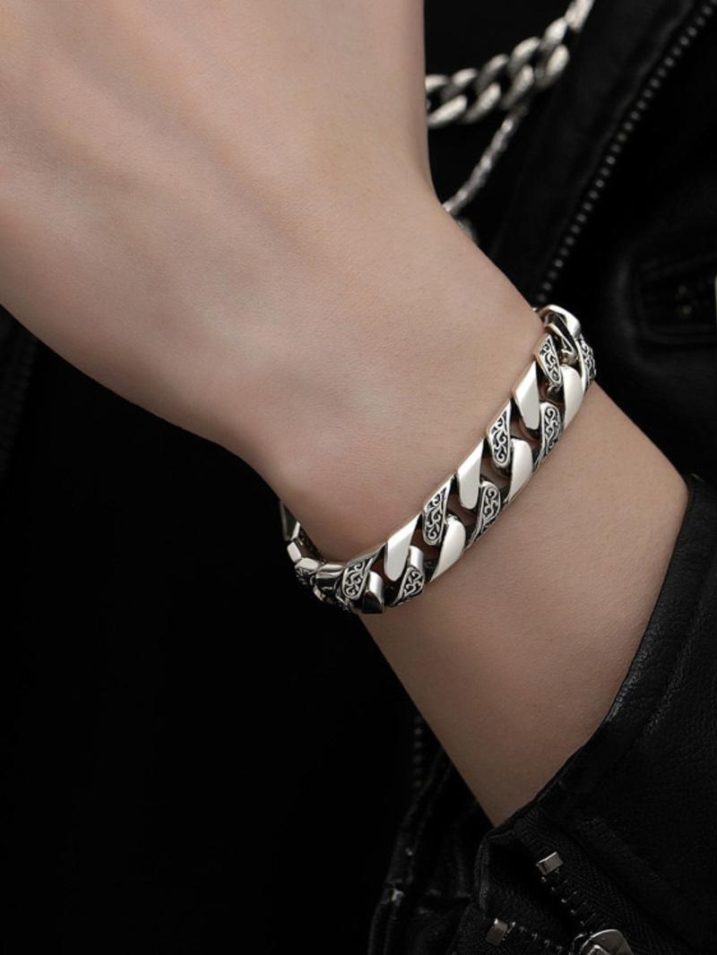 Vintage Bracelet, Punk Style Stainless Steel Bracelet for Men, Fashion Jewelry for Party, Daily Decor, Trendy All-match & Exquisite Jewelry for Birthday Gift