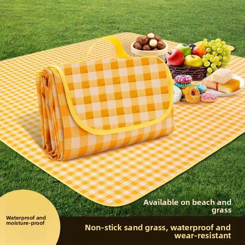Outdoor picnic mat waterproof, moisture-proof and dirty portable spring outing floor mat ins wind picnic cloth camping mat picnic suburbs essentials Cube Tent Conversion Kit Automatic Quick-Open Double-Layer