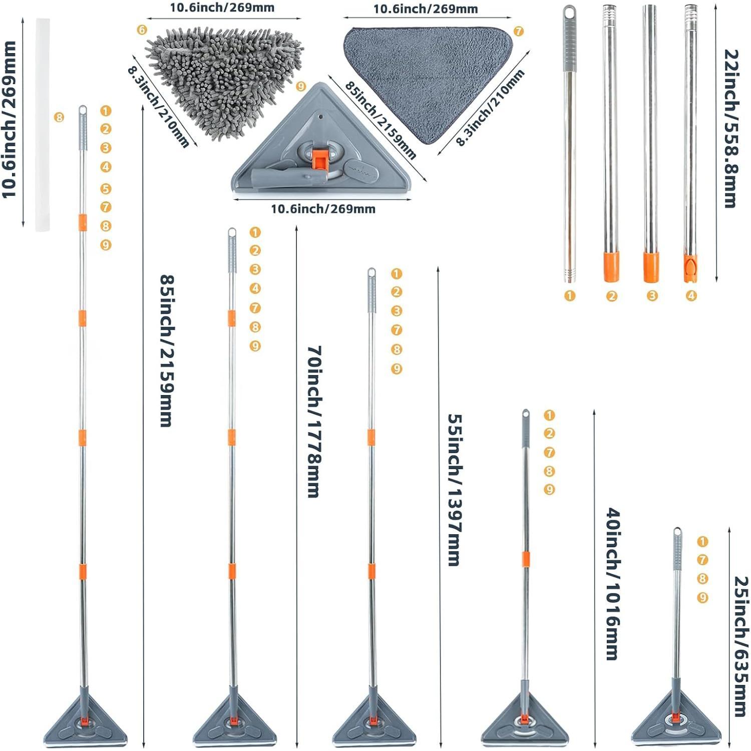 Long Handle Wall Mop & Baseboard Cleaner - Multi-Surface Dusting Tool for Walls, Floors, Baseboards - Wet/Dry Cleaning Mop with Adjustable Handle ( & Kitchen Use) Long Handle Wall Mop & Baseboard Cleaner - Multi-Surface Dusting Tool for Walls, Floors, Baseboards - Wet/Dry Cleaning Mop with Adjustable Handle ( & Kitchen Use)